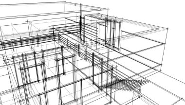 Ev yapımı mimari çizim vektörü illüstrasyonu