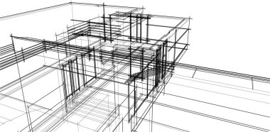 Ev yapımı mimari çizim vektörü illüstrasyonu