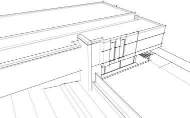 Ev yapımı mimari çizim vektörü illüstrasyonu