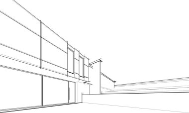 Ev yapımı mimari çizim vektörü illüstrasyonu