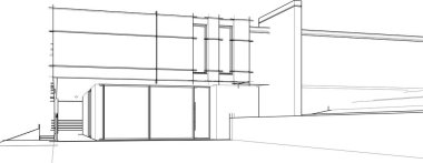 Ev yapımı mimari çizim vektörü illüstrasyonu