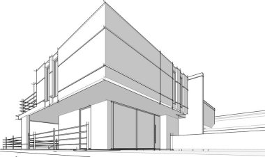 Ev yapımı mimari çizim vektörü illüstrasyonu