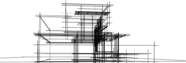 Ev yapımı mimari çizim vektörü illüstrasyonu