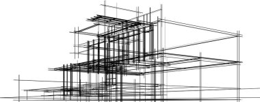 Ev yapımı mimari çizim vektörü illüstrasyonu