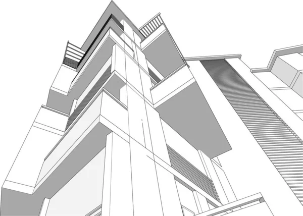 Αφηρημένη Αρχιτεκτονική Ταπετσαρία Υψηλή Σχεδίαση Κτιρίου Ψηφιακή Έννοια Φόντο — Διανυσματικό Αρχείο
