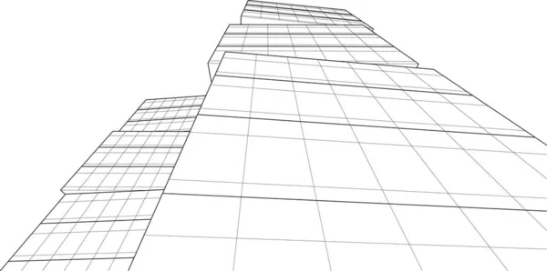 Futuristische Stad Wolkenkrabbers Achtergrond Vector Illustratie — Stockvector