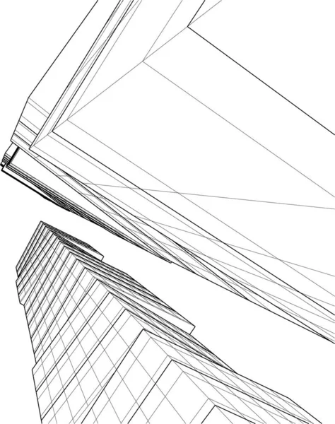 Futurista Ciudad Rascacielos Fondo Vector Ilustración — Vector de stock