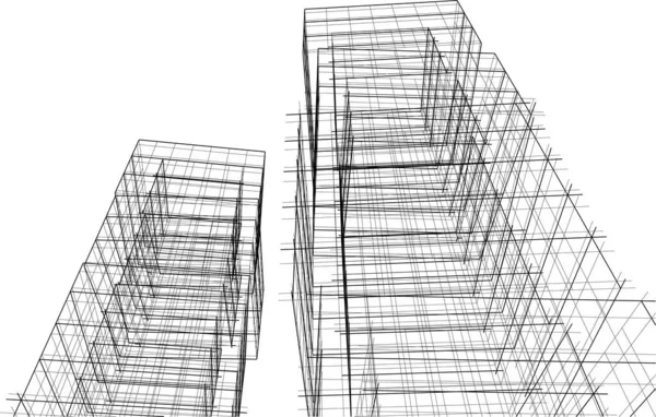 Futuristico Città Grattacieli Sfondo Illustrazione Vettoriale — Vettoriale Stock