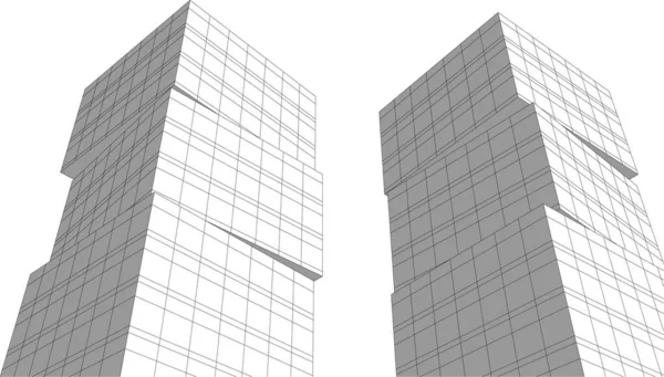 Futuristiska Stad Skyskrapor Bakgrund Vektor Illustration — Stock vektor
