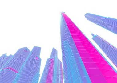 soyut mimari duvar kağıdı gökdelen tasarımı, dijital konsept arkaplan