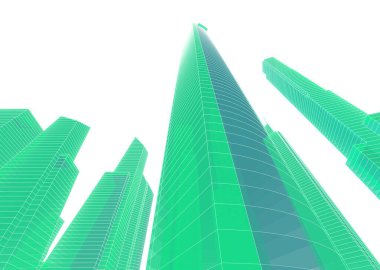 soyut mimari duvar kağıdı gökdelen tasarımı, dijital konsept arkaplan