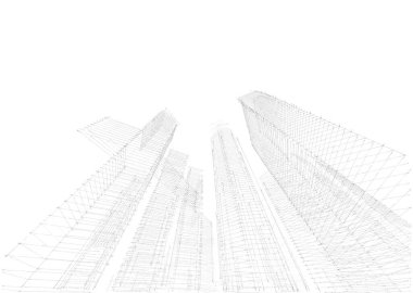 soyut mimari duvar kağıdı gökdelen tasarımı, dijital konsept arkaplan