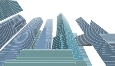 soyut mimari duvar kağıdı gökdelen tasarımı, dijital konsept arkaplan