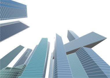 soyut mimari duvar kağıdı gökdelen tasarımı, dijital konsept arkaplan