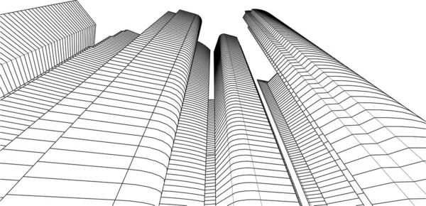 Diseño Abstracto Del Edificio Rascacielos Papel Pintado Arquitectónico Fondo Concepto — Archivo Imágenes Vectoriales