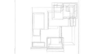 Binanın mimari 3d çizim çizim ev