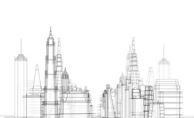 soyut mimari duvar kağıdı gökdelen tasarımı, dijital konsept arkaplan