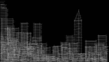 soyut mimari duvar kağıdı gökdelen tasarımı, dijital konsept arkaplan