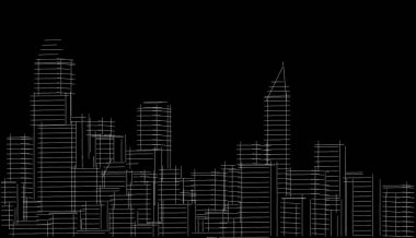 soyut mimari duvar kağıdı gökdelen tasarımı, dijital konsept arkaplan