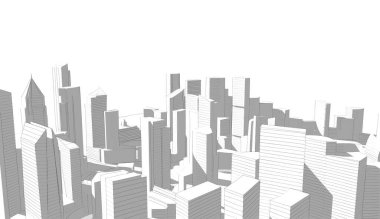 soyut mimari duvar kağıdı gökdelen tasarımı, dijital konsept arkaplan