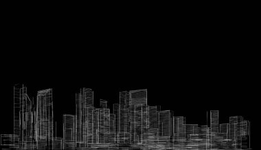 soyut mimari duvar kağıdı gökdelen tasarımı, dijital konsept arkaplan