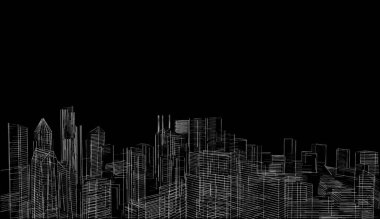 soyut mimari duvar kağıdı gökdelen tasarımı, dijital konsept arkaplan