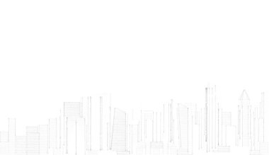 soyut mimari duvar kağıdı gökdelen tasarımı, dijital konsept arkaplan