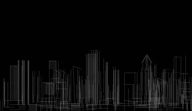 soyut mimari duvar kağıdı gökdelen tasarımı, dijital konsept arkaplan