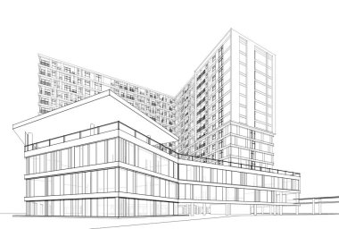 abstract architectural wallpaper High Building design, digital concept background