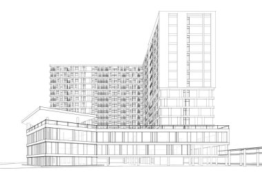 abstract architectural wallpaper High Building design, digital concept background