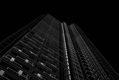 soyut mimari duvar kağıdı gökdelen tasarımı, dijital konsept arkaplan