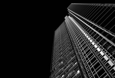 soyut mimari duvar kağıdı gökdelen tasarımı, dijital konsept arkaplan