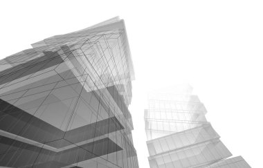 soyut mimari duvar kağıdı gökdelen tasarımı, dijital konsept arkaplan