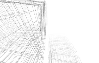 soyut mimari duvar kağıdı gökdelen tasarımı, dijital konsept arkaplan