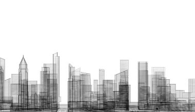 soyut mimari duvar kağıdı gökdelen tasarımı, dijital konsept arkaplan