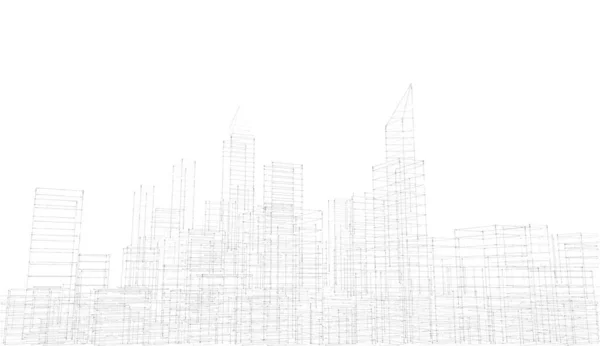 Abstract Architectural Wallpaper Skyscraper Building Design Digital Concept Background — Stock Photo, Image