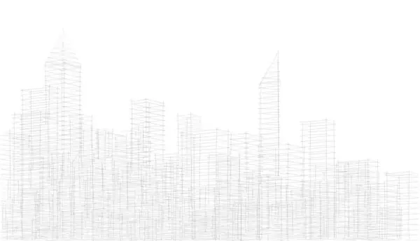 抽象的な建築壁紙の高層ビルの設計 デジタル概念の背景 — ストック写真