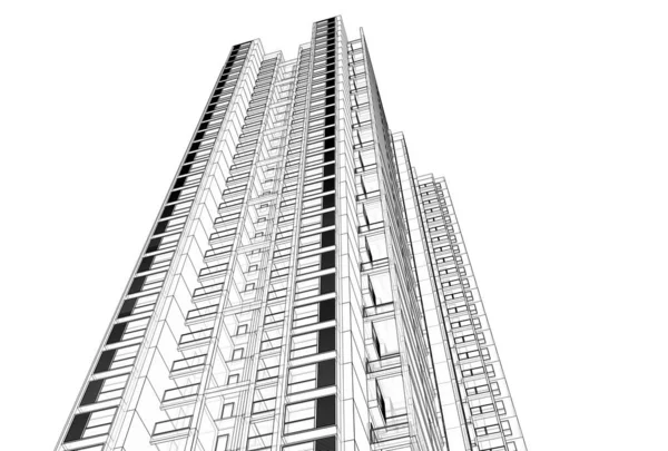 Diseño Abstracto Del Edificio Rascacielos Papel Pintado Arquitectónico Fondo Concepto — Foto de Stock