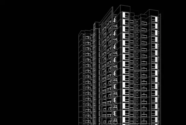 Diseño Abstracto Del Edificio Rascacielos Papel Pintado Arquitectónico Fondo Concepto —  Fotos de Stock
