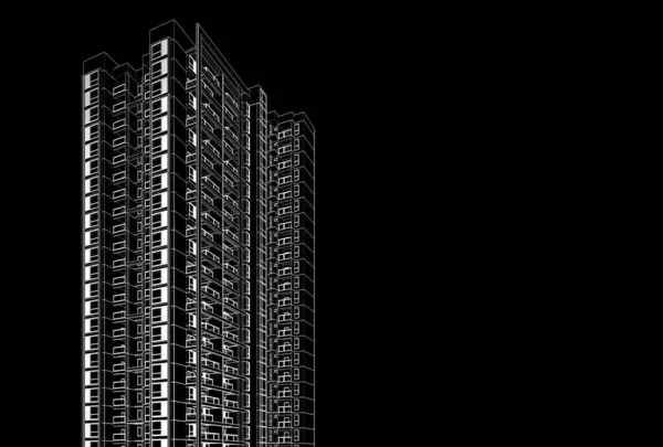Diseño Abstracto Del Edificio Rascacielos Papel Pintado Arquitectónico Fondo Concepto — Foto de Stock