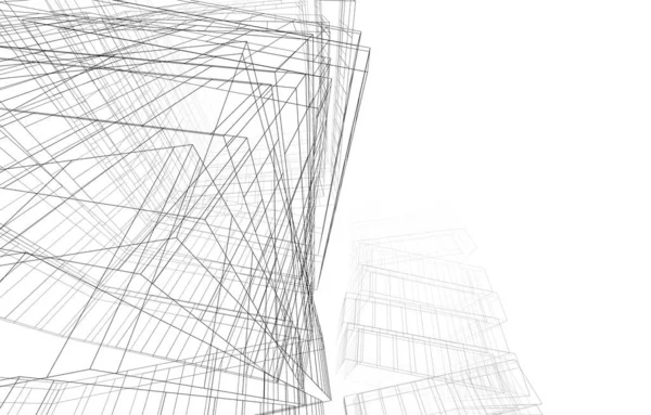 Arsitektur Abstrak Wallpaper Desain Bangunan Pencakar Langit Konsep Digital Latar — Stok Foto