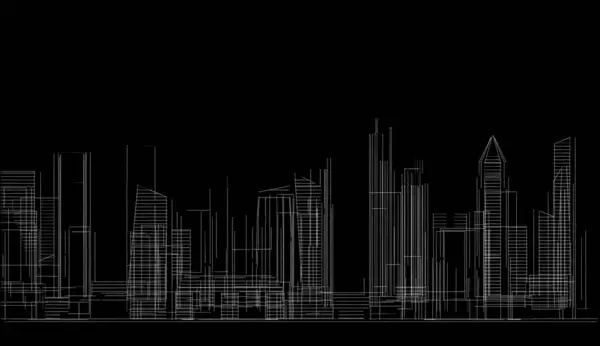 Абстрактні Архітектурні Шпалери Хмарочос Будівельний Дизайн Цифровий Концепт Фон — стокове фото