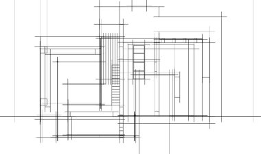 Binanın mimari 3d çizim çizim ev