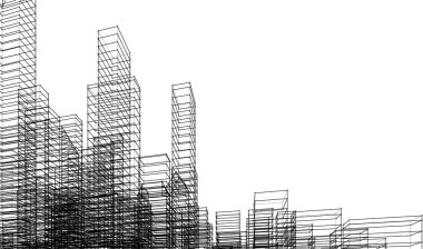 soyut mimari duvar kağıdı gökdelen tasarımı, dijital konsept arkaplan