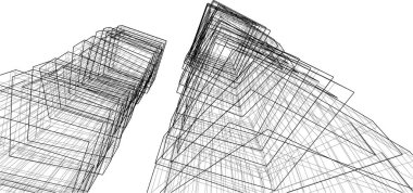 soyut mimari duvar kağıdı gökdelen tasarımı, dijital konsept arkaplan