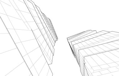 soyut mimari duvar kağıdı gökdelen tasarımı, dijital konsept arkaplan