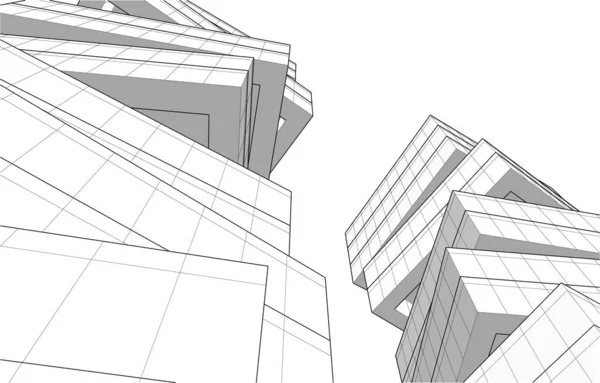 Tapet Arhitectural Abstract Proiectarea Clădirii Zgârie Nori Fundal Concept Digital — Vector de stoc