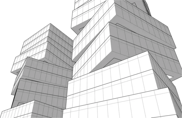 Abstraktní Architektonické Tapety Mrakodrap Design Budovy Digitální Koncept Pozadí — Stockový vektor