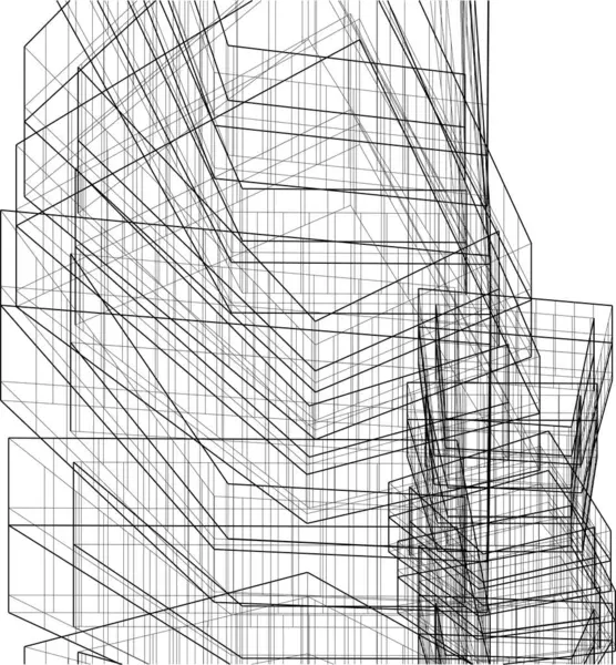 วอลล เปเปอร สถาป ตยกรรมนามธรรม การออกแบบอาคารต กระฟ นหล งแนวค ตอล — ภาพเวกเตอร์สต็อก
