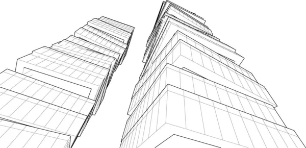 Diseño Abstracto Del Edificio Rascacielos Papel Pintado Arquitectónico Fondo Concepto — Vector de stock